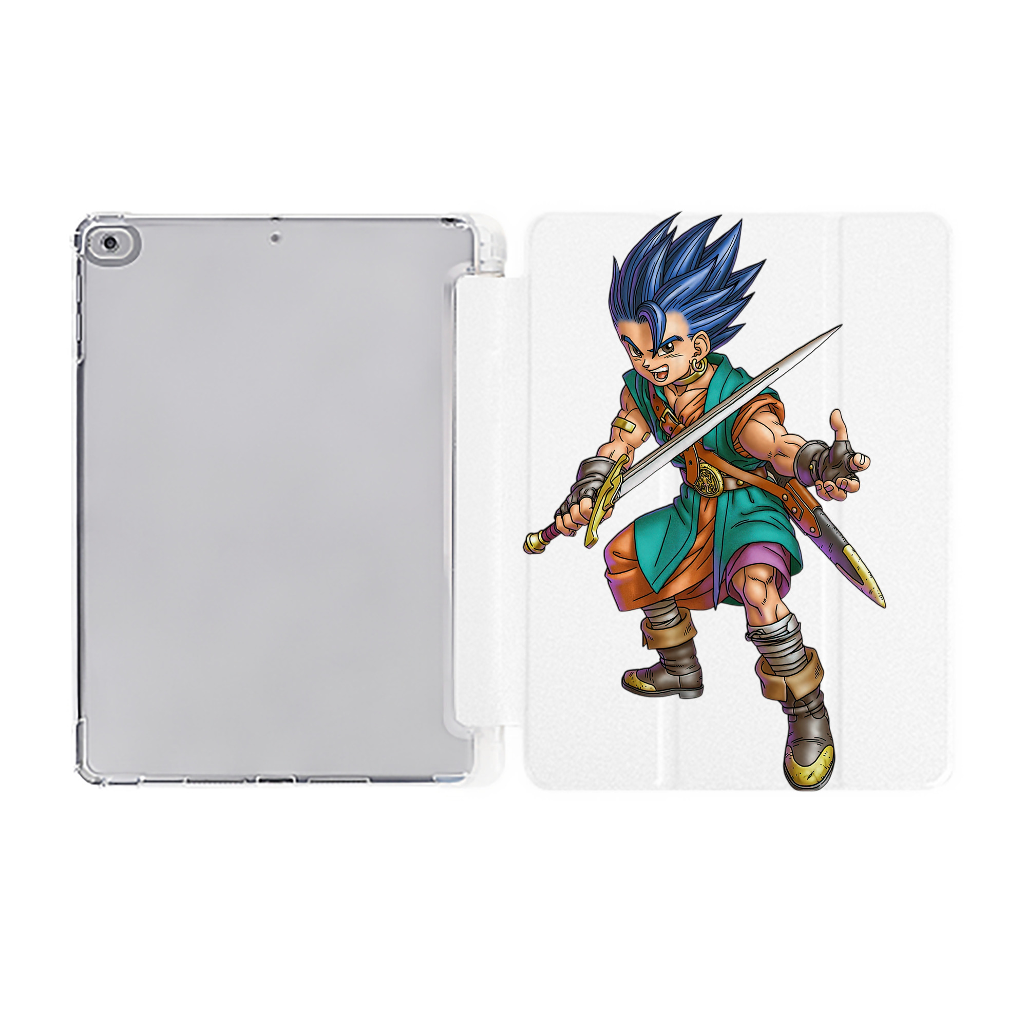 （画像用） ドラゴンクエスト Doragon Kuesuto Dragon Quest IPad ケース ペン収納付き 三つ折りスタンド PUレザー×シリコン 対応機種9.5/10.5/10.9インチ